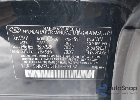 2017 Hyundai Santa Fe Sport 2.4L из США, поврежденный, VIN 5NMZUDLB1HH040521